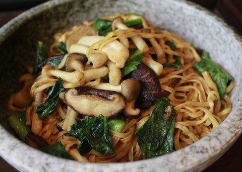 Braised Mushroom E-Fu Noodles ⓥ